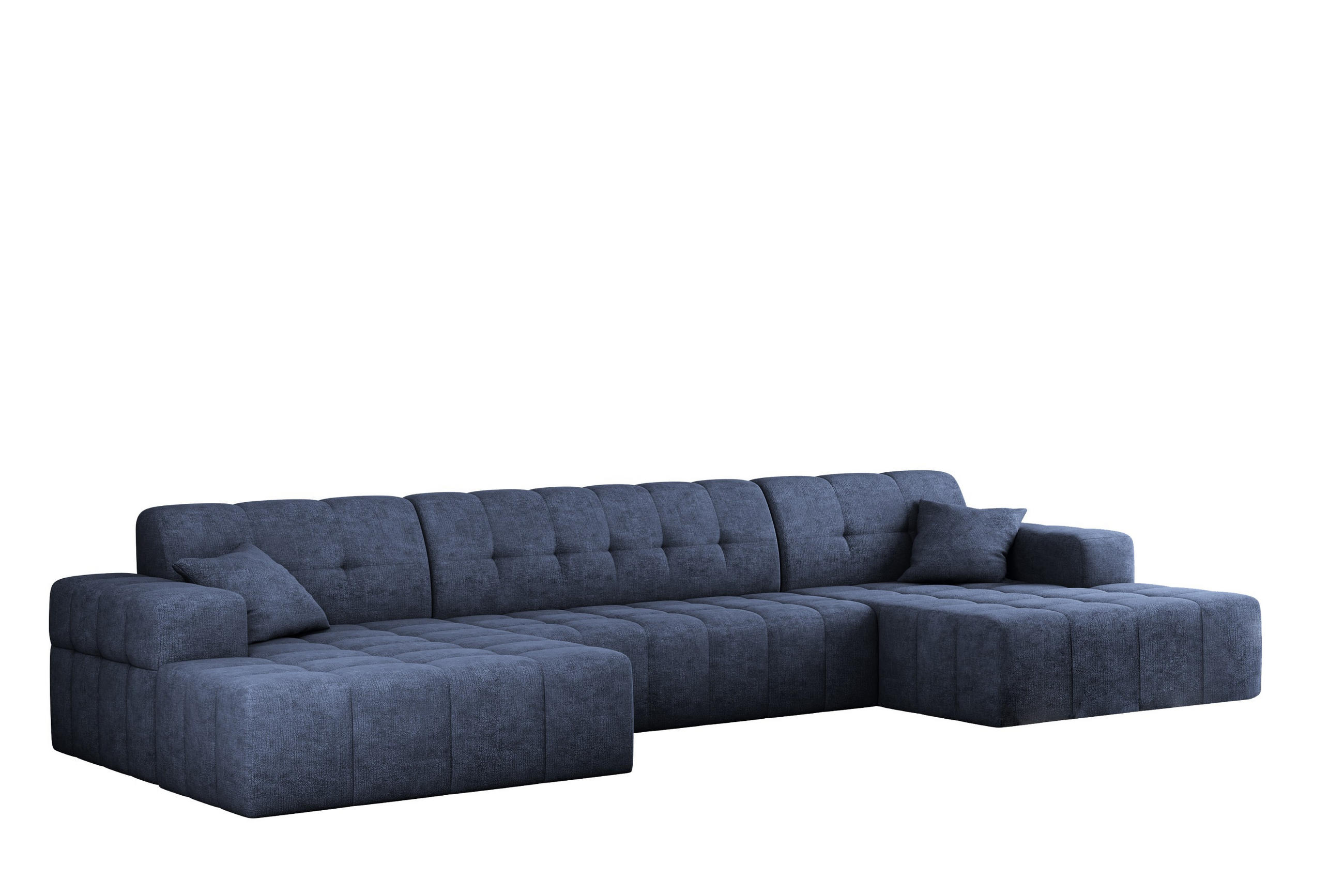 ECKSOFA U-form NIMES Stoff Perfect Harmony Dunkelblau - Dunkelblau, Holz/Kunststoff (168/350cm) - Kaiser Möbel