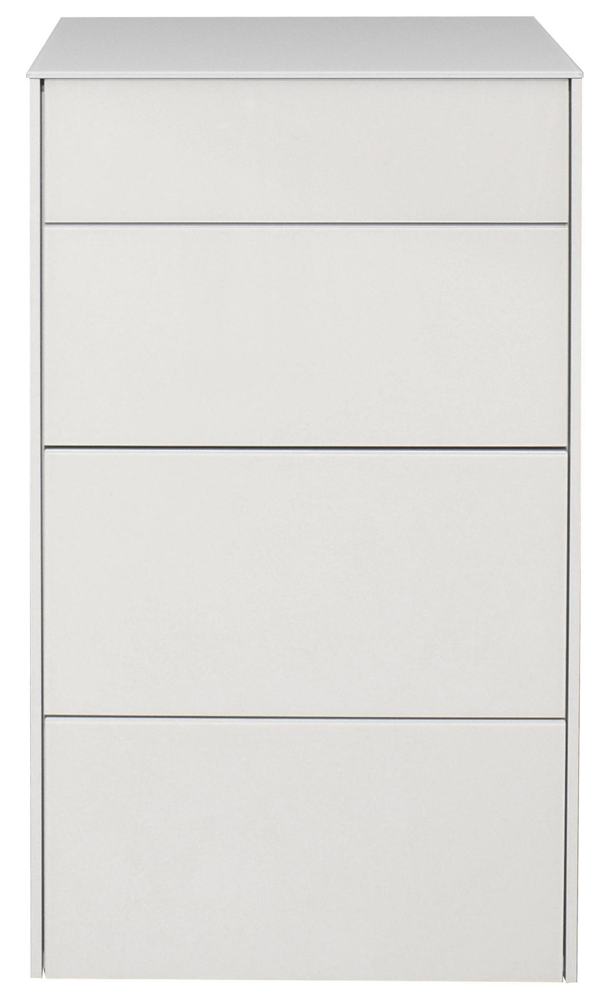 KOMMODE Elfi 52x42x89 Hochglanz Kreidegrau/Glas Kreidegrau - Hellgrau, Holzwerkstoff (52/89/42cm) - 58aufmkessel