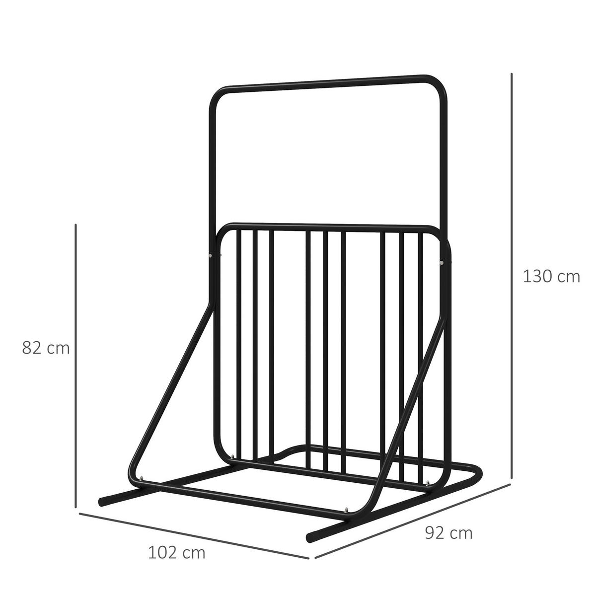 FAHRRADSTÄNDER für 4 Fahrräder Radständer Mehrfachständer beidseitig - Schwarz, Metall (92/130/102cm)