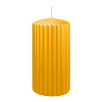 RILLEN KERZEN Gelb 150 x Ø 80 mm, 4 Stück - Gelb, Paraffin (8/15/15cm) - Wiedemann Kerzen