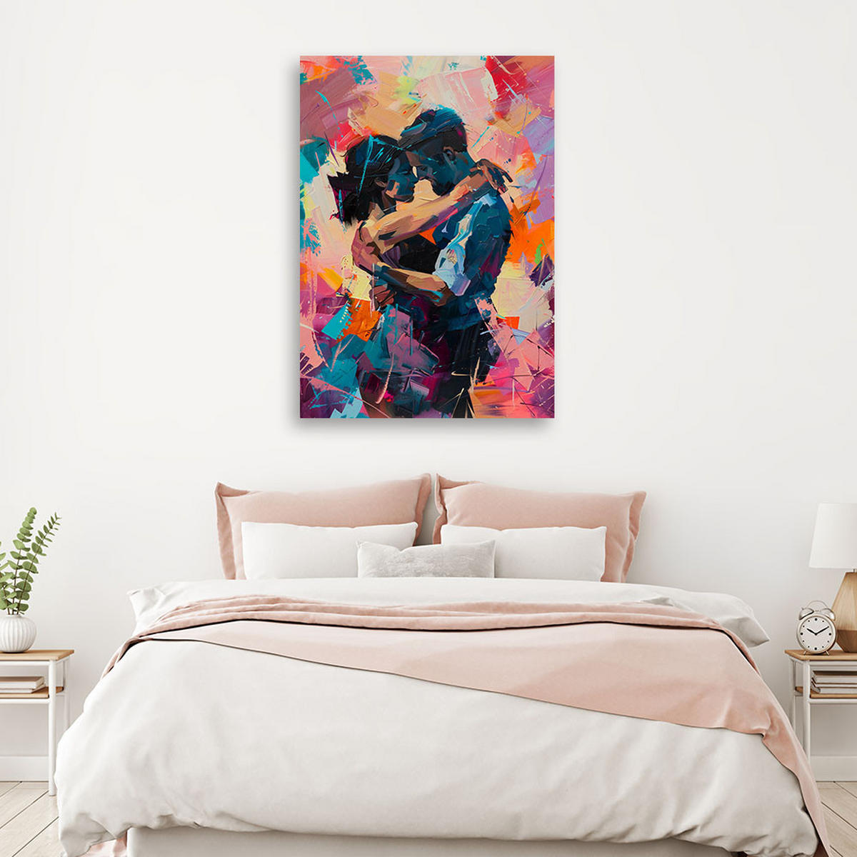LEINWANDBILD Verliebtes Paar Abstrakt - Multicolor, Textil (40/60cm) - Feeby
