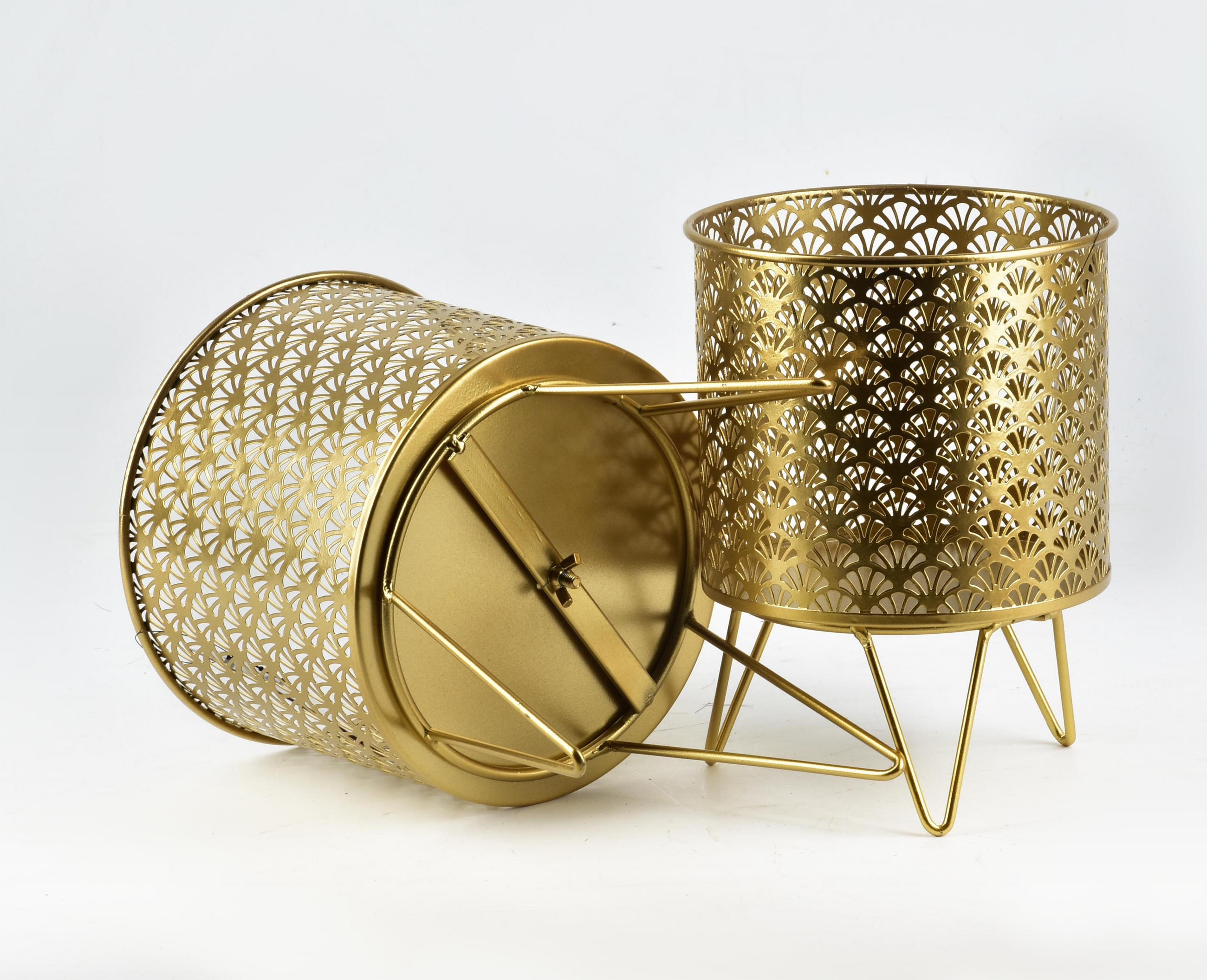 BLUMENTÖPFEN Swen Gold 21/21/38.5 cm Metall - Goldfarben, Metall (38.5cm) - Mondex
