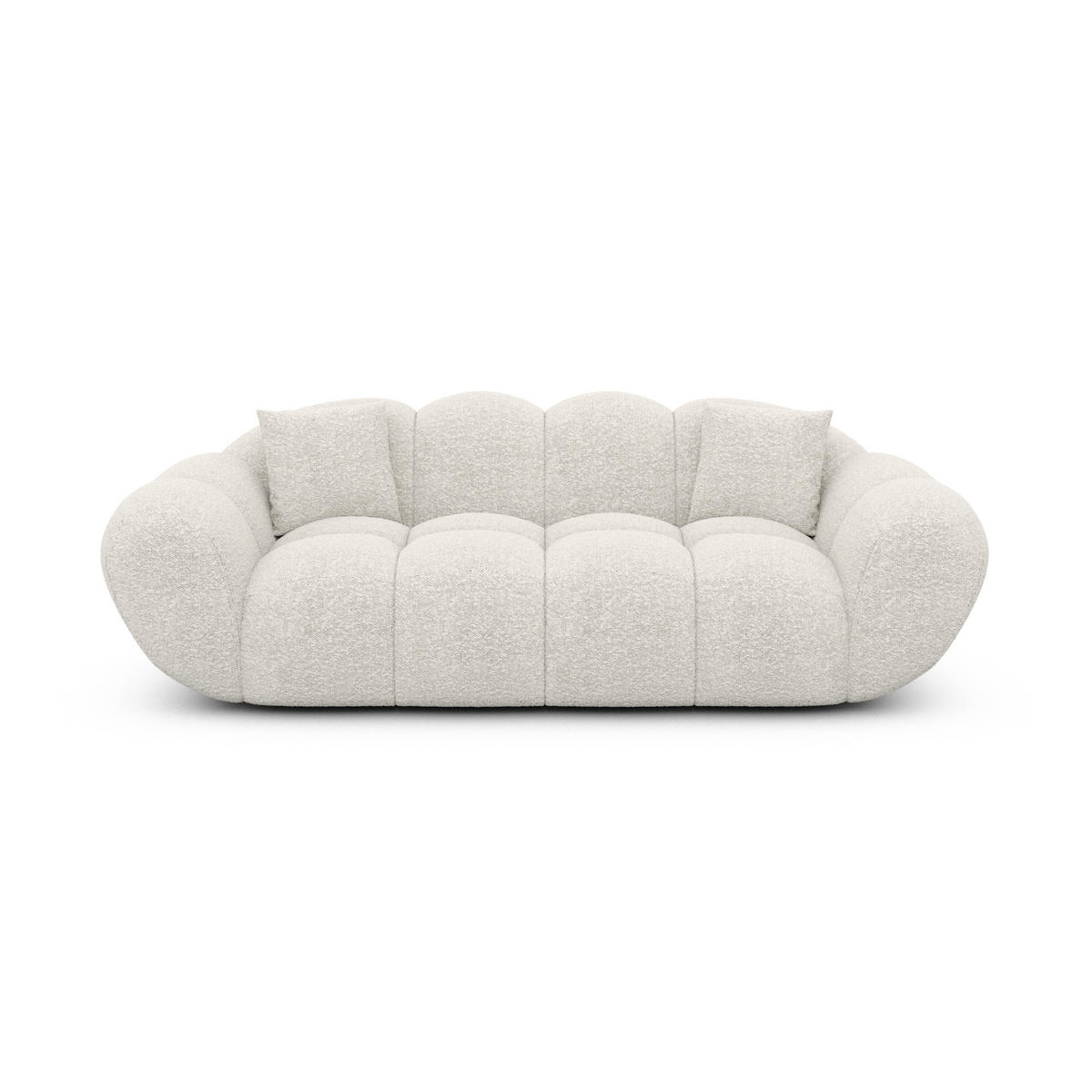 2-SITZER-SOFA Liva Weiß Bouclé - Weiß, Textil (200/70/93cm) - VAROYAL