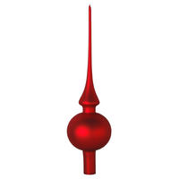 BAUMSPITZE Uni-Design Matt Rot 26cm (Glas / 1 Stk.) - Rot, Glas (26cm) - Krebs Glas Lauscha