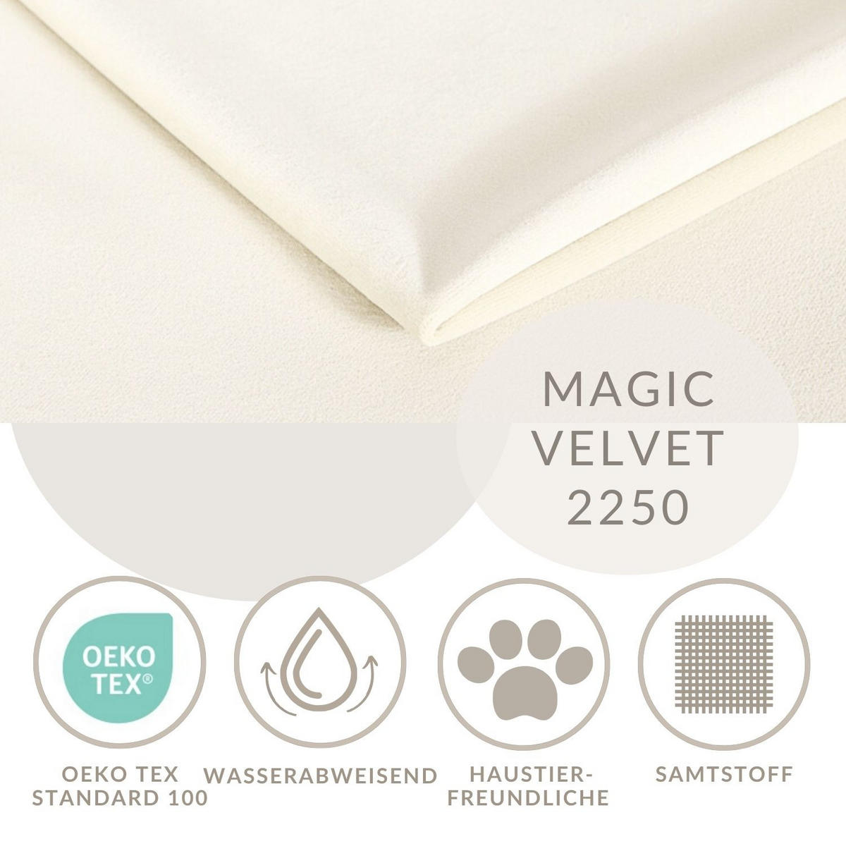 BOXSPRINGBETT Casone Creme 200/200 cm mit Latex-Topper - Silberfarben/Creme, Holz/Holzwerkstoff (200/200cm) - Maison de Reve