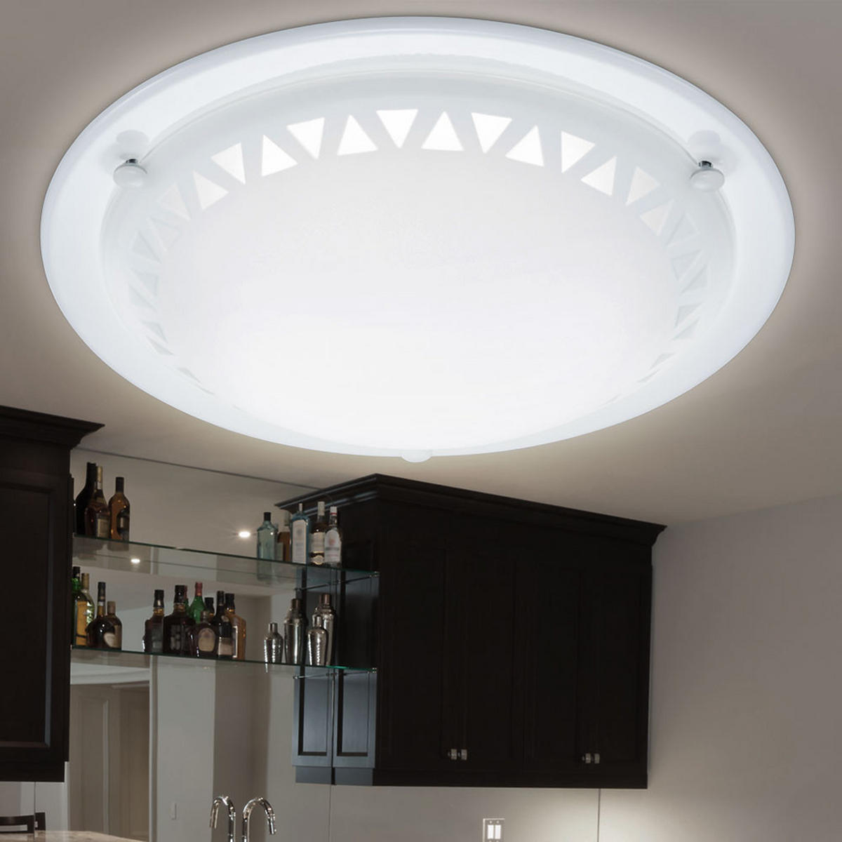 LED DECKENLEUCHTE Pacco Weiß satiniert - Weiß, Glas (30/8/30cm)