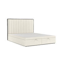 POLSTERBETT Keva mit Stauraum 120/200 cm Hellbeige im Alta Stoff - Sandfarben/Schwarz, Holz/Holzwerkstoff (120/200cm) - AltaBeds