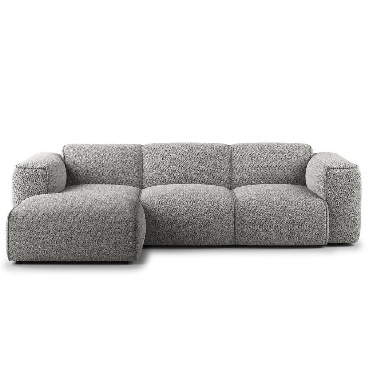 3-SITZER ECKSOFA mit Longchair - Schwarz/Grau, Kunststoff/Textil (251/173cm) - home24