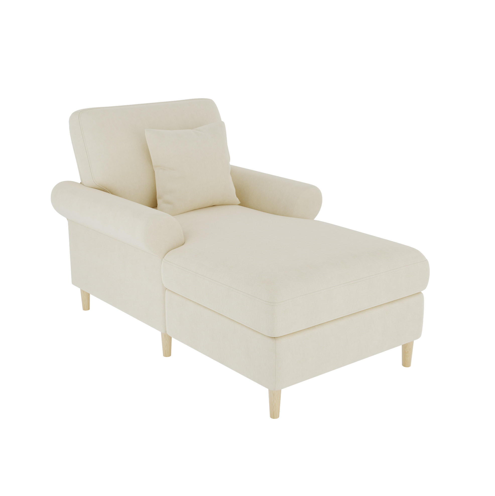 SCHLAFSESSEL 133/87/90 cm in Beige aus Samt mit Liegefunktion und Kissen - Beige, Textil (87/90/133cm) - Flora Grace