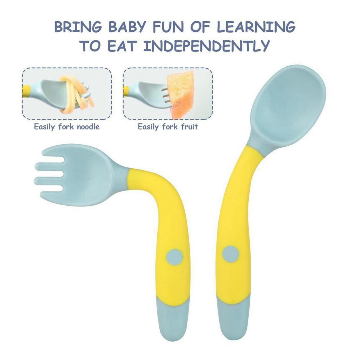 BABYBESTECK 4-teiliges Set BPA-frei Grün Gelb - Multicolor, Kunststoff
