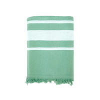 HAMAMTUCH mit Frottee gefüttert Grün 90x170 340g/m² - Karibik Farn - Grün, Textil (170/90cm) - LE COMPTOIR DE LA PLAGE