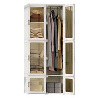 KLEIDERSCHRANK faltbar 50x170x69 cm Magnettüren weiß - Weiß, Holz (69/170/50cm) - LEBENLANG