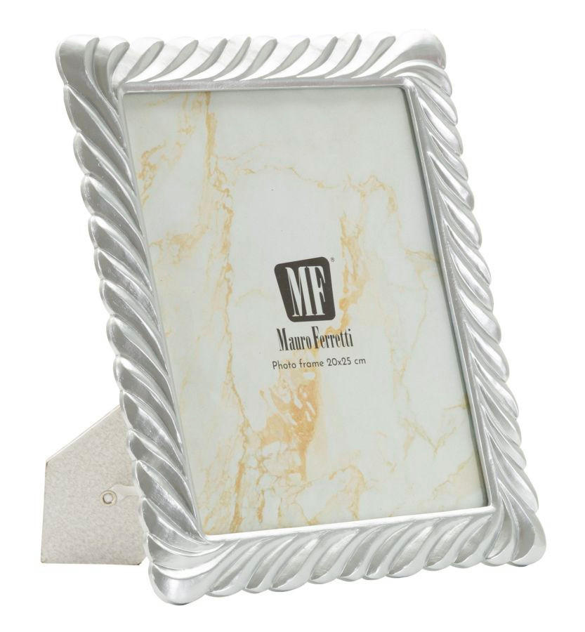 BILDERRAHMEN Carvy, Fotoformat 20 x 25 cm, silberfarben, Polyresin und Glas, Rahmen 26,3 x 1,6 x 31,2 cm - Silberfarben, Glas/Kunststoff (26.3/31.2/1.6cm) - Mauro Ferretti