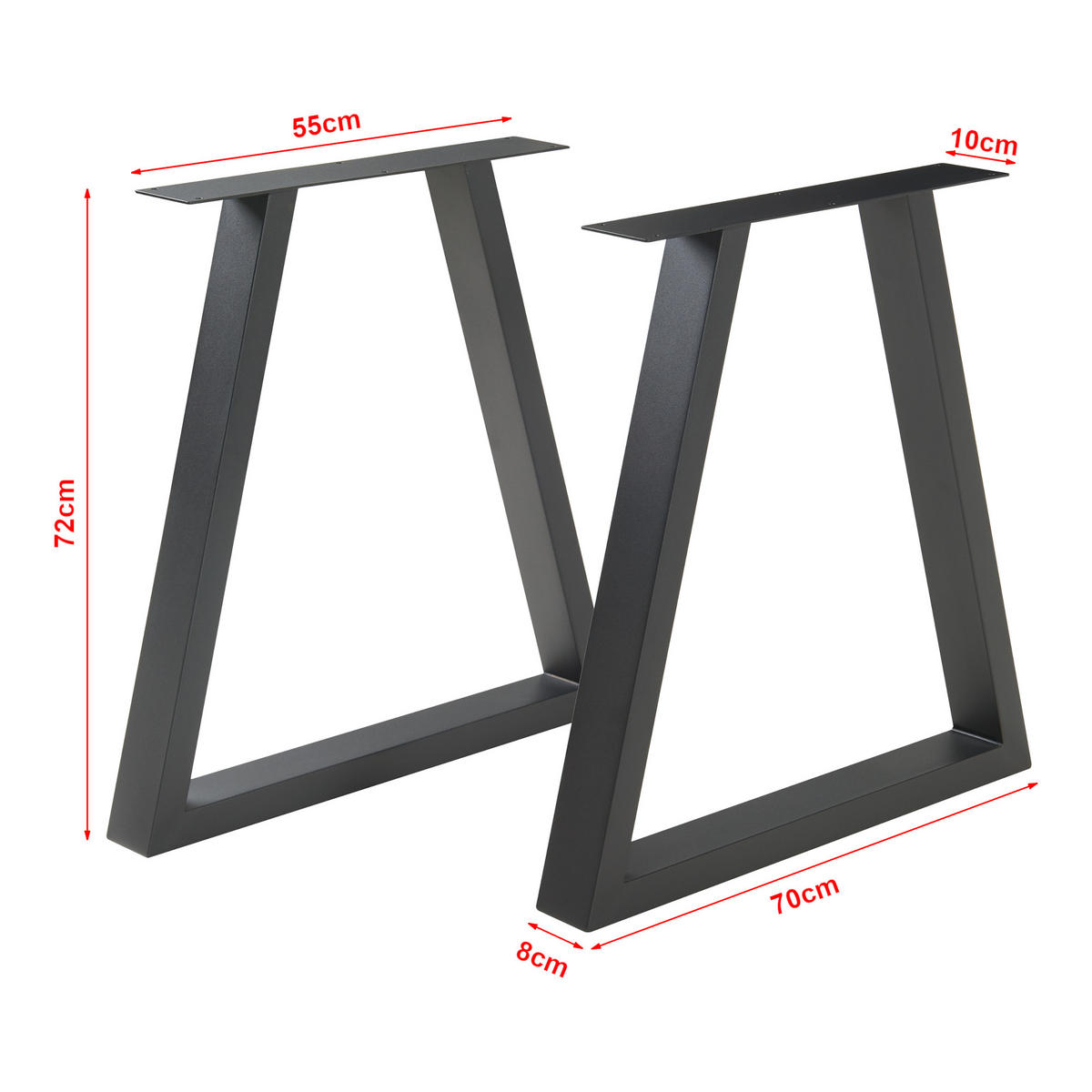 TISCHGESTELL-SET 2 TLG. Lyngby - Schwarz, Metall (70/72/10cm) - [en.casa]