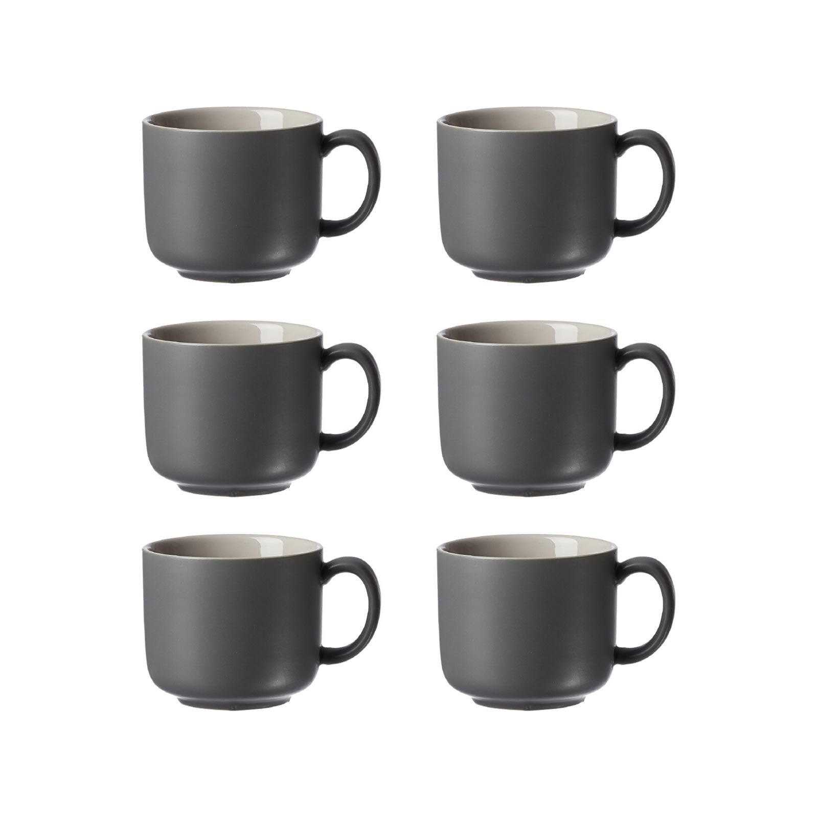 KAFFEETASSEN Jasper Grau 240 ml 6er Set - Grau, Keramik (0.24L) - Ritzenhoff Breker