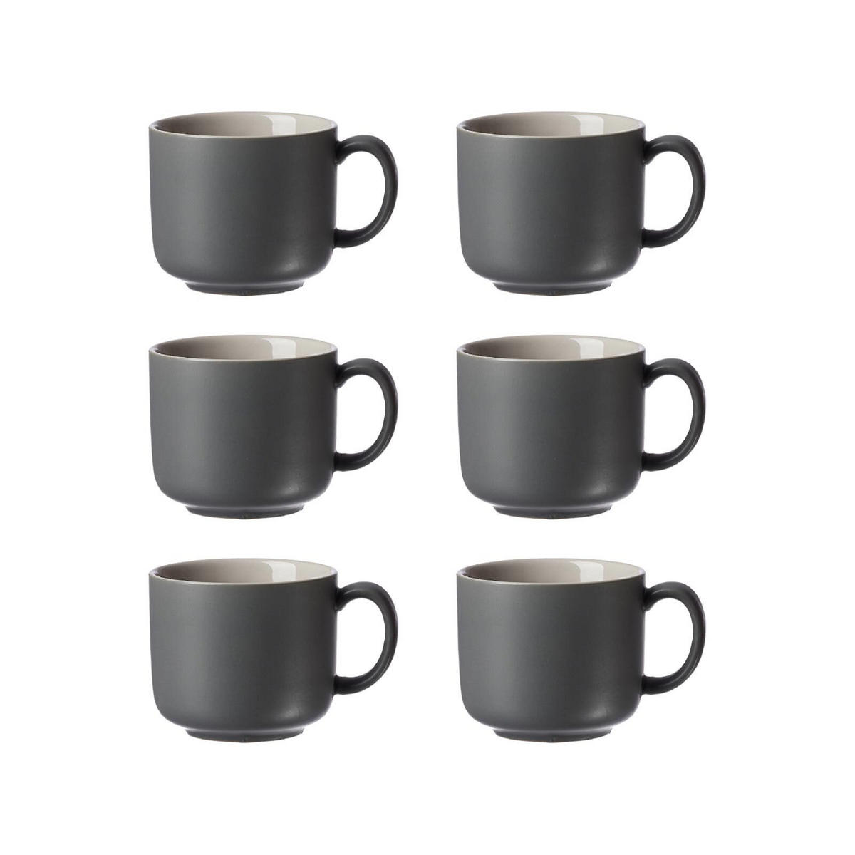 KAFFEETASSEN Jasper Grau 240 ml 6er Set - Grau, Keramik (0.24L) - Ritzenhoff Breker