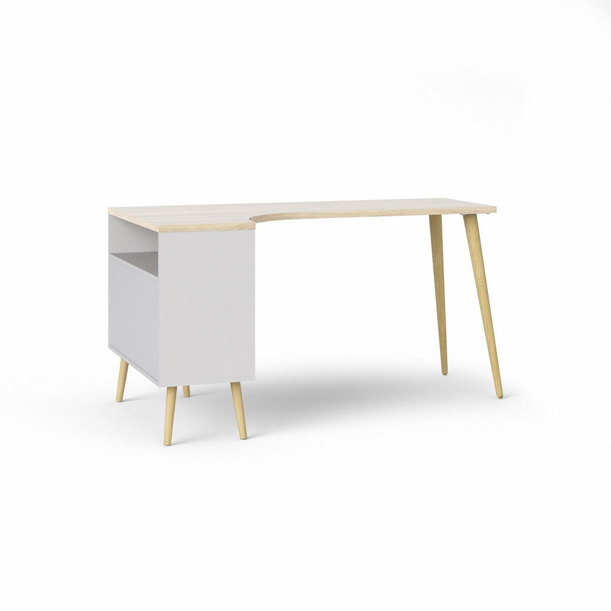 ECKSCHREIBTISCH Weiß - Weiß, Holzwerkstoff (81/145/76cm) - ebuy24