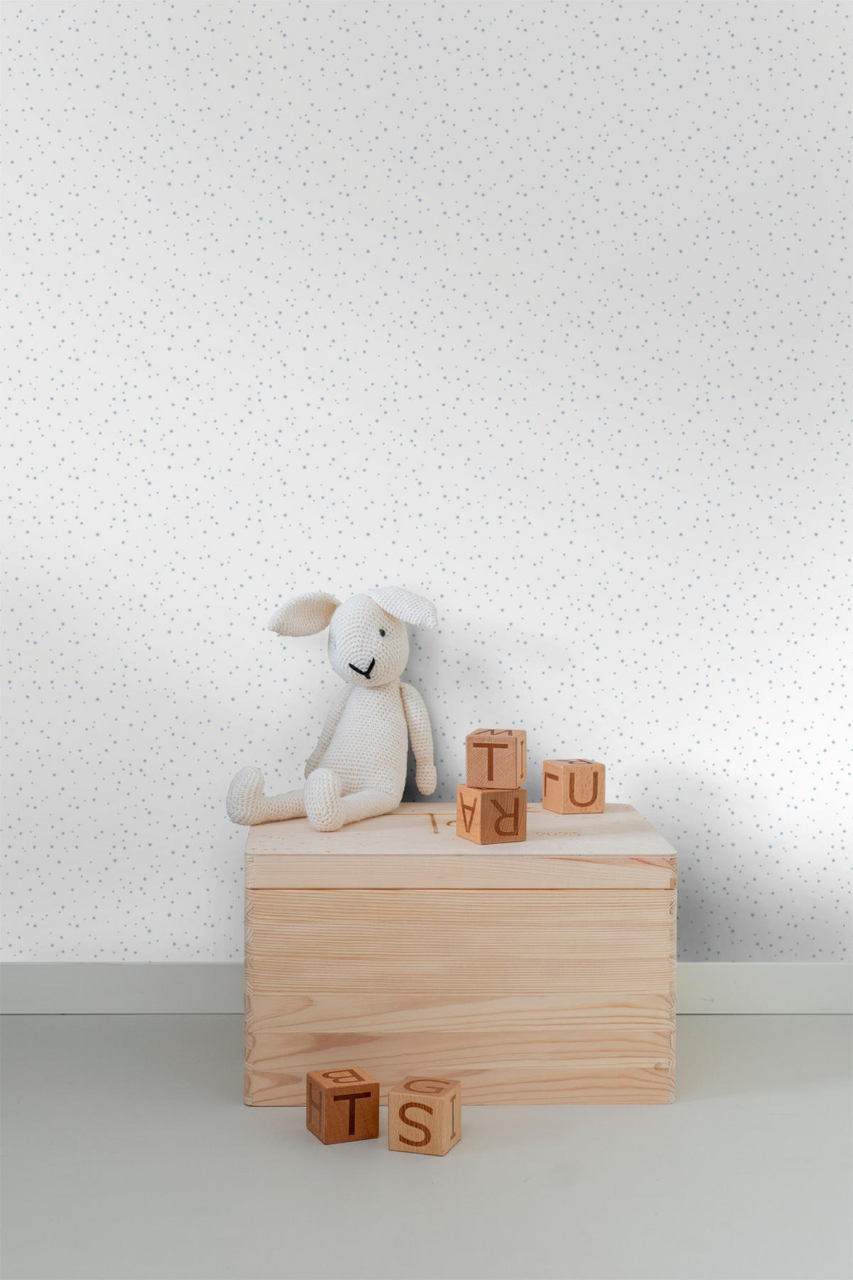 TAPETE kleine Sterne 53 cm x 10 m - Blau, Papier (53/0.1cm) - Sanders & Sanders