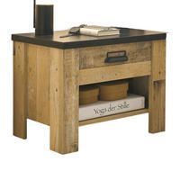 NACHTTISCH Used Wood hell, dunkles Grau 60 x 46 cm, Nachtkommode mit Schubkasten und Soft-Close - Dunkelgrau/Schwarz, Holzwerkstoff/Kunststoff (60/46/39cm) - Furn.Design