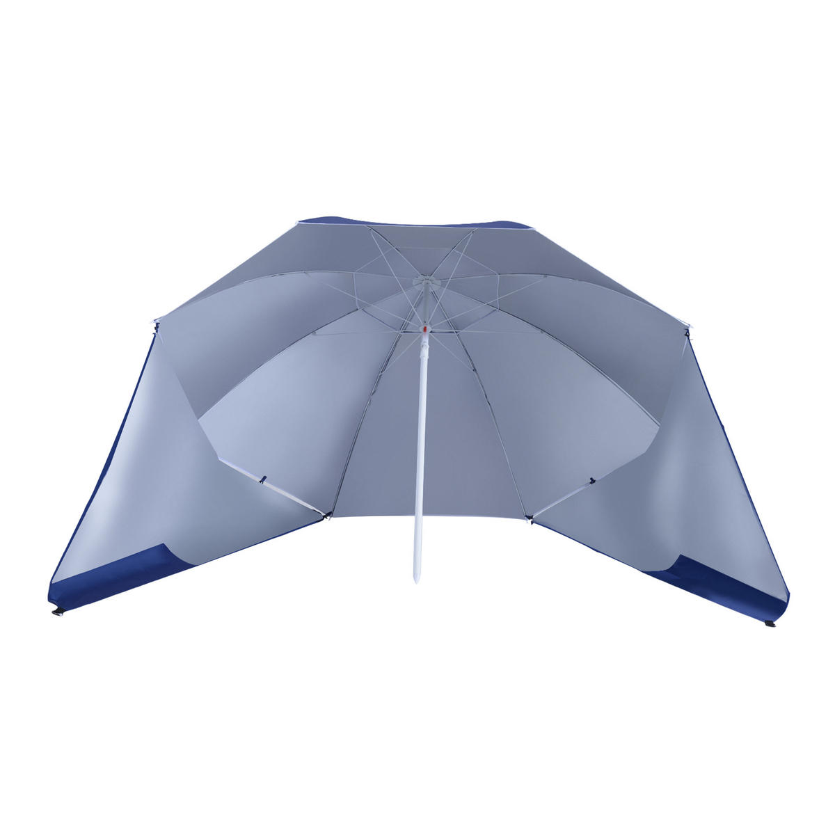STRANDSCHIRM 2-IN-1 DE-11617 mit Windschutz UPF50+ Marineblau - Blau, Metall (200/210cm) - ComfortXL