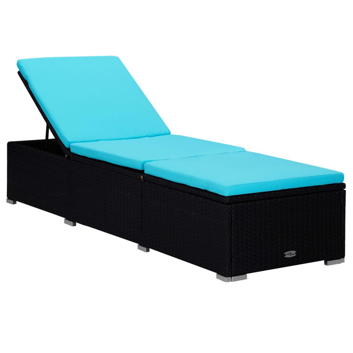 3-TLG. Garten-Sonnenliegen mit Teetisch Poly Rattan Schwarz - Schwarz, Holz (60/31/195cm) - furnicato