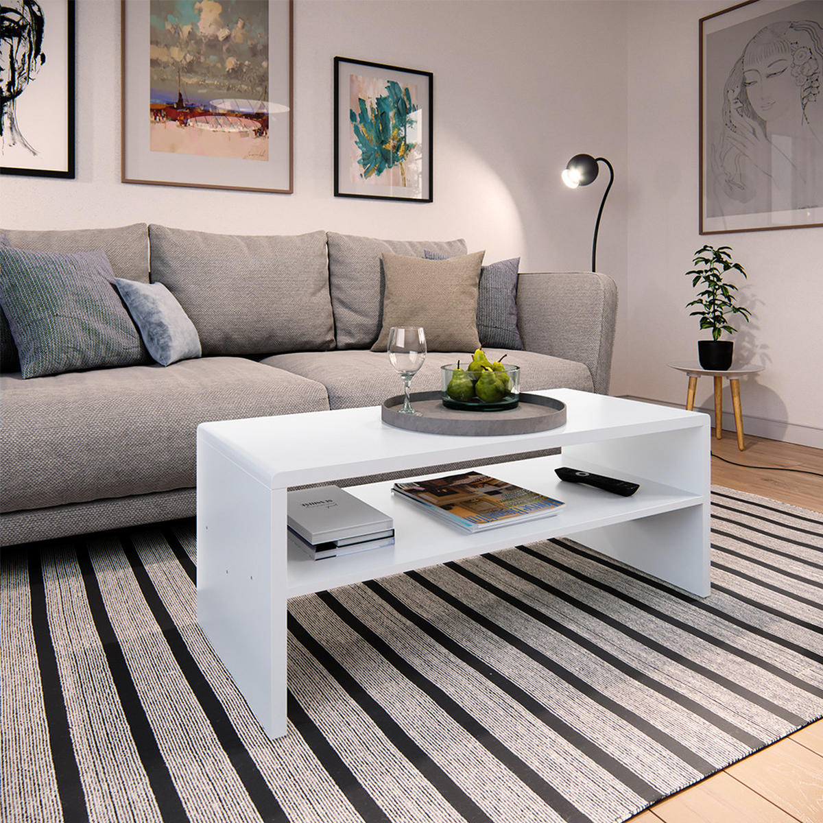 COUCHTISCH Weiß 99.6 x 39.8 cm - Weiß, Holzwerkstoff (39.8/99.6/40.1cm) - Vicco