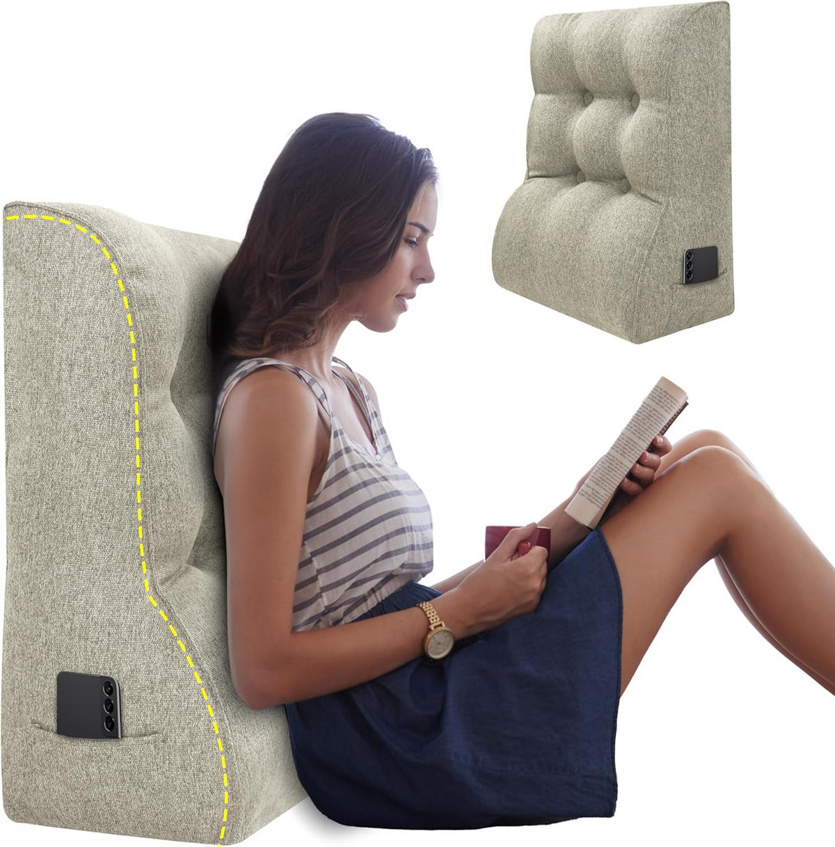 RÜCKENKISSEN Kopfteilkissen leinen Weiß 50cm - Weiß, Textil (30/50cm) - Vercart