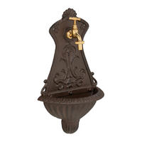 WANDBRUNNEN - Dunkelbraun, Metall (11.5/24.5/42cm) - Relaxdays
