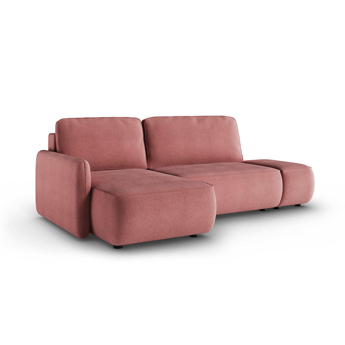ECKSOFA Alessio 3 Sitzplätze Rose - Pink, Holz (229/148cm) - Petits-meubles