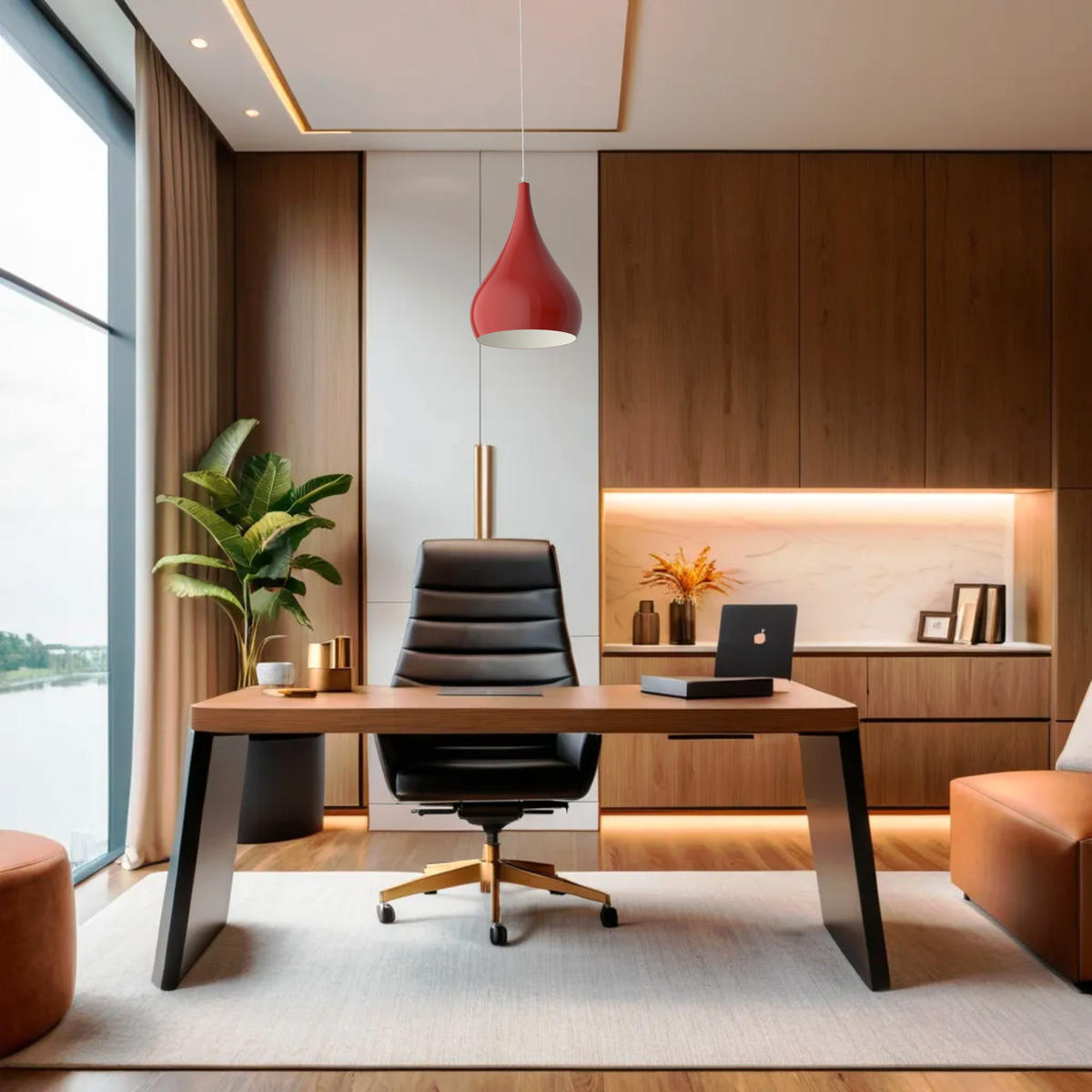 HÄNGELEUCHTE - Rot, Metall (25/25/120cm) - Lumicom