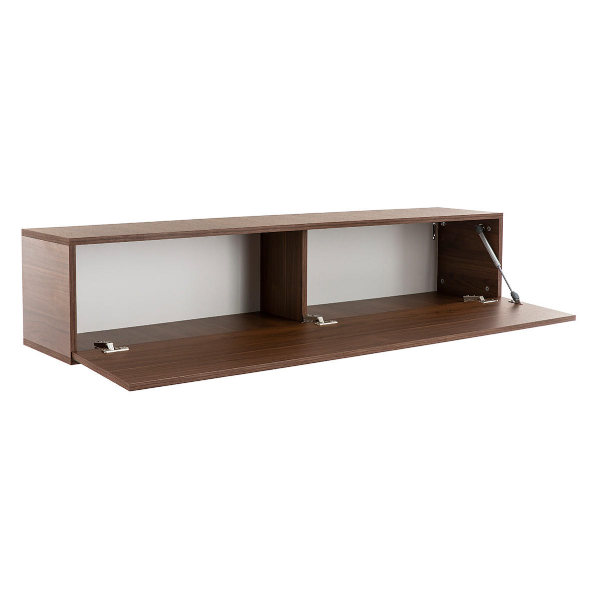 TV-WANDELEMENT Horizontal Nussbaum Oberfl?che ETERNEL - Dunkelbraun, Holz (29.5/28/137.5cm) - Miliboo