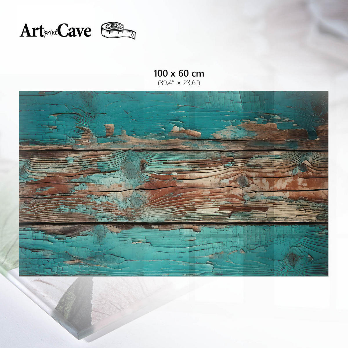 TISCHPLATTE 100x60 cm – Türkisholz - Türkis, Glas (0.4/100/60cm) - Wallfluent