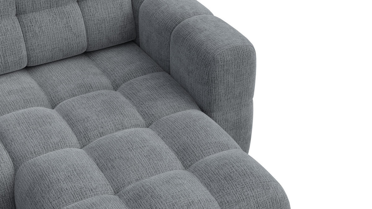 ECKSOFA CLOUDI 4-Sitzer rechts, dunkelgrau - Dunkelgrau/Schwarz, Holz/Textil (294/160cm) - Courtois Laville