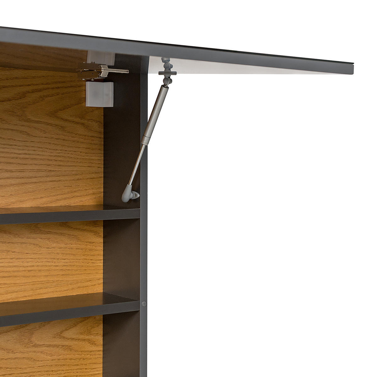 SPIEGELSCHRANK - Grau, Holzwerkstoff (80/65/15cm) - home24