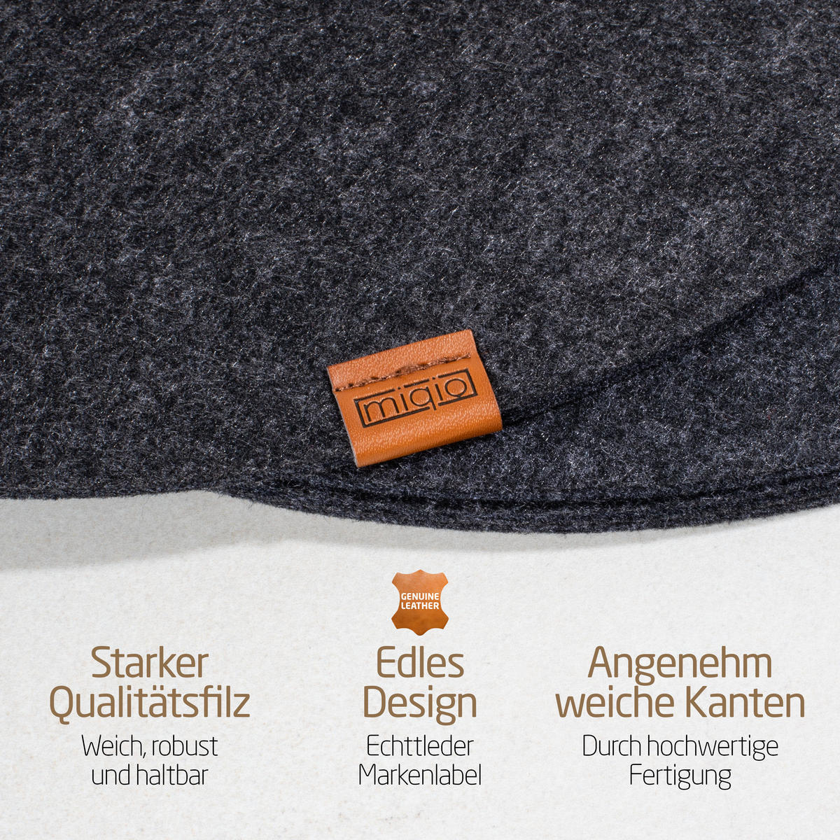 TISCHSETS Glasuntersetzer 12er-Set - Dunkelgrau, Textil (37cm) - Miqio Design