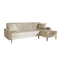 ECKSOFA mit Schlaffunktion L-Form, Beige - Beige, Holzwerkstoff/Textil (256/134cm) - Idohome