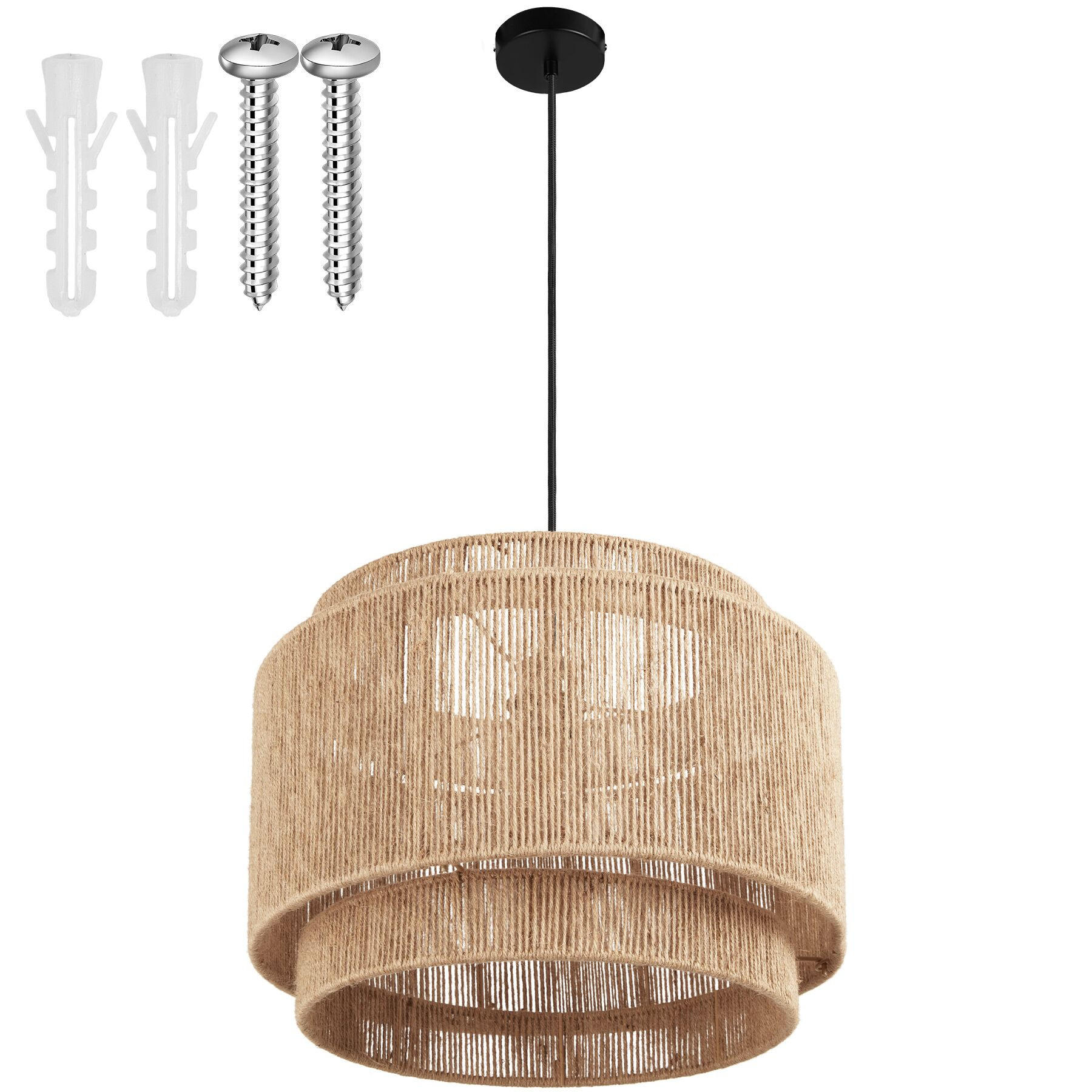 HÄNGELEUCHTE Lignea Lux,46 x 32 cm,natur - Naturfarben, Metall (46/46/32cm) - tectake