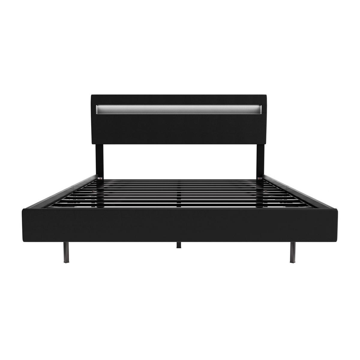 SCHWEBEBETT Lissabon Schwarz 140/200 cm Kunstleder - Schwarz, Textil (140/200cm) - Juskys