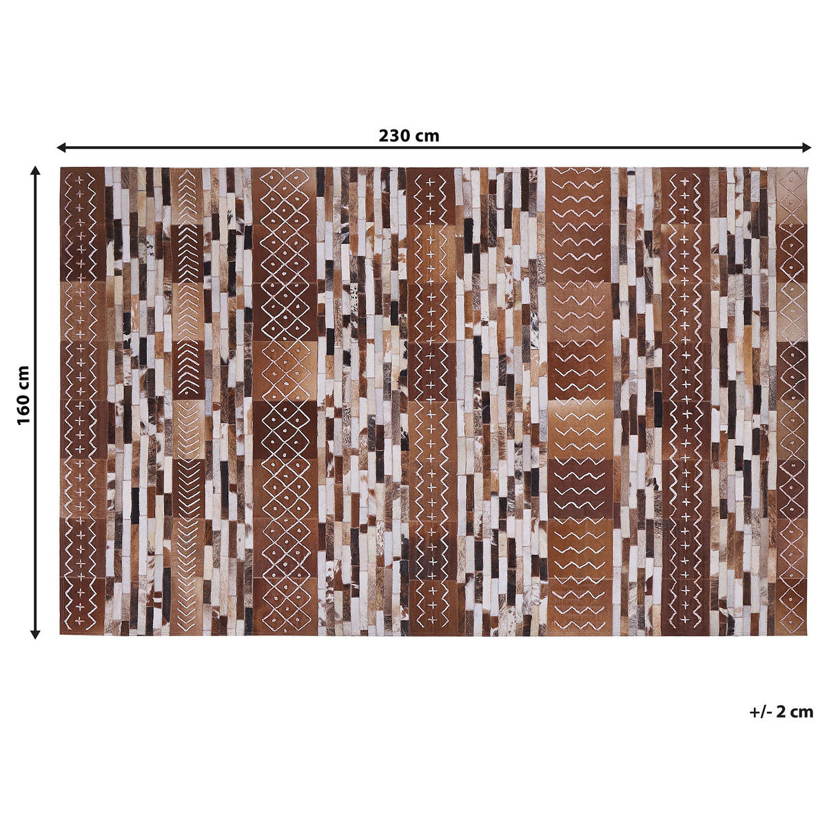 KURZFLOR-TEPPICH Herekli 230/160 cm - Braun, Fell (160/230cm) - Beliani