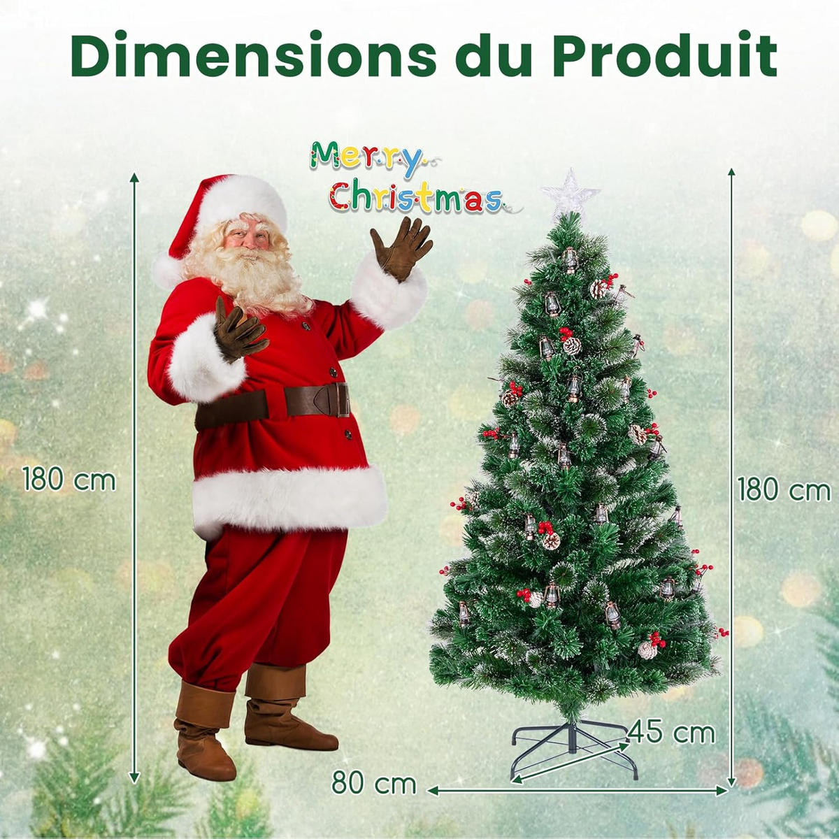 WEIHNACHTSBAUM Grün - Grün, Kunststoff (180cm) - COSTWAY