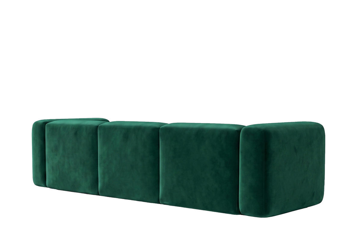 ECKSOFA L-Form, Velvet-Stoff Bluvel, Grün, Rechts, GRETA - Grün, Holz (318/179cm) - Kaiser Möbel