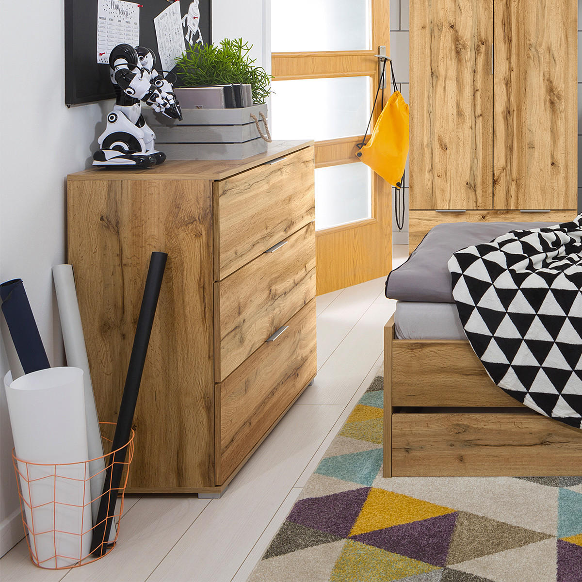 KOMMODE Selma Holz - Braun, Holzwerkstoff (95/86/41cm) - Petits-meubles