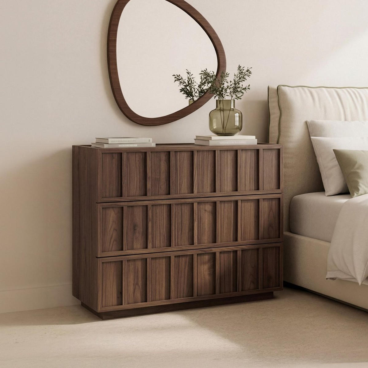KOMMODE MIT SCHUBLADEN Kairo Walnuss 98 cm x 80 cm - Walnussfarben, Holzwerkstoff (98/80/40cm) - Klast Home