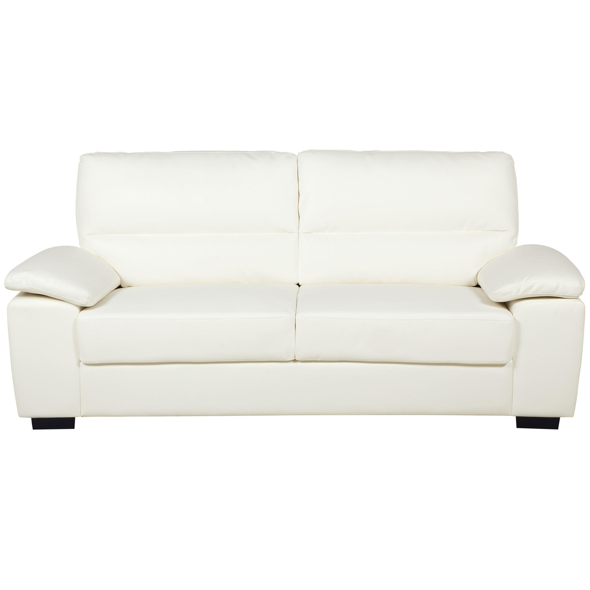 3-SITZER-SOFA Kunstleder Beige Vogar - Beige, Kunststoff/Textil (195/90/74cm) - Beliani