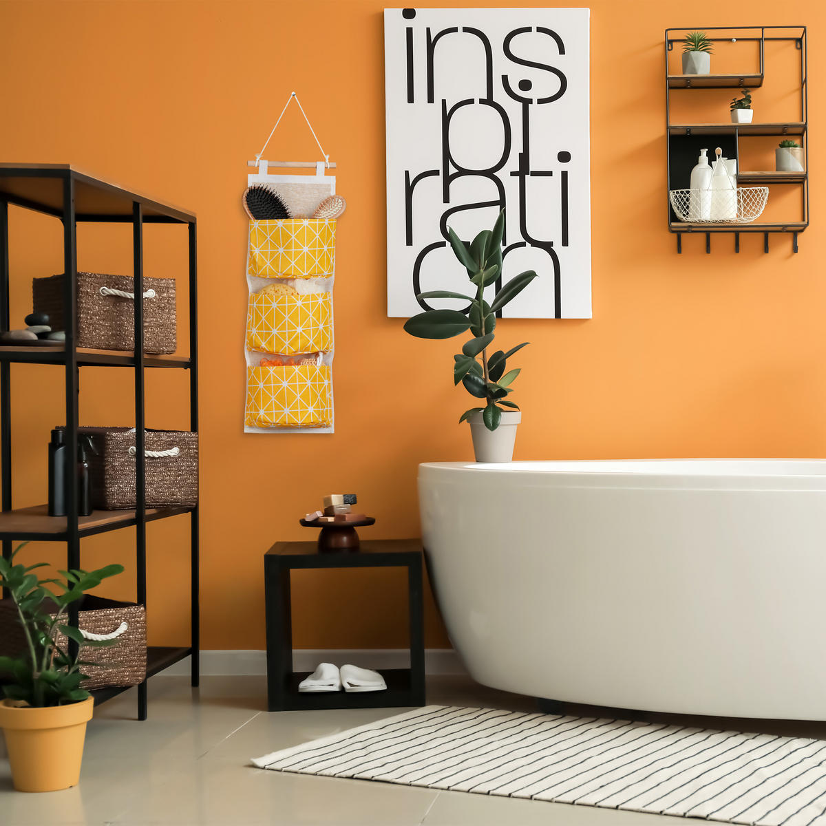 ZÁVĚSNÝ organizér - různobarevná, dřevo/textil (20/74/8cm) - Relaxdays