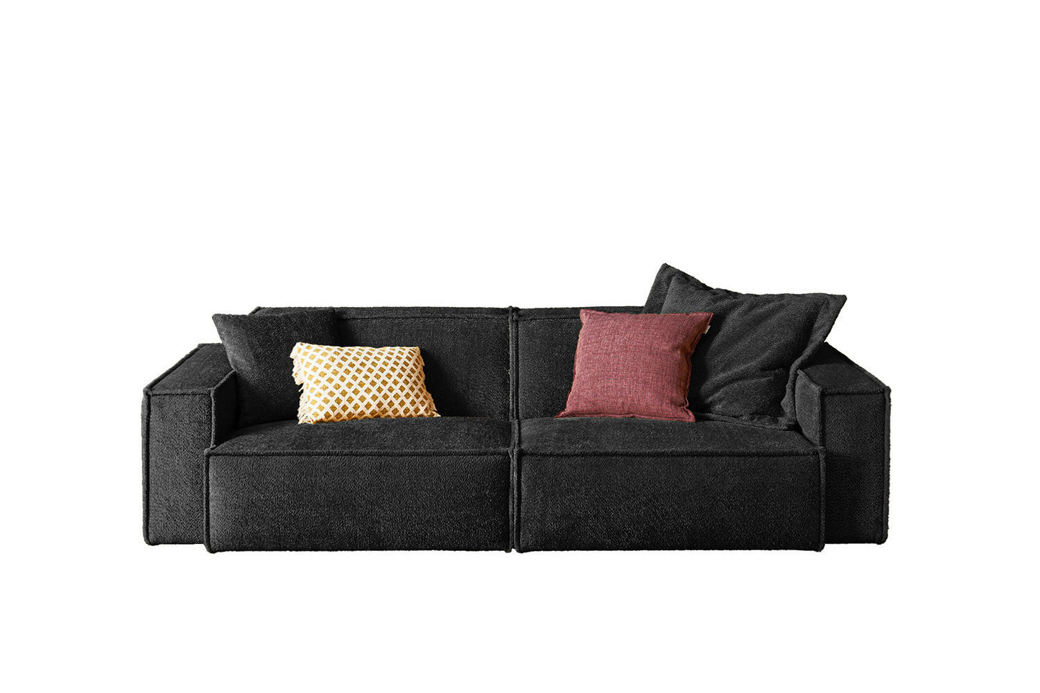 SOFA SAMU Schwarz Webstoff - Schwarz, Kunststoff/Textil (236/72/106cm) - KAWOLA