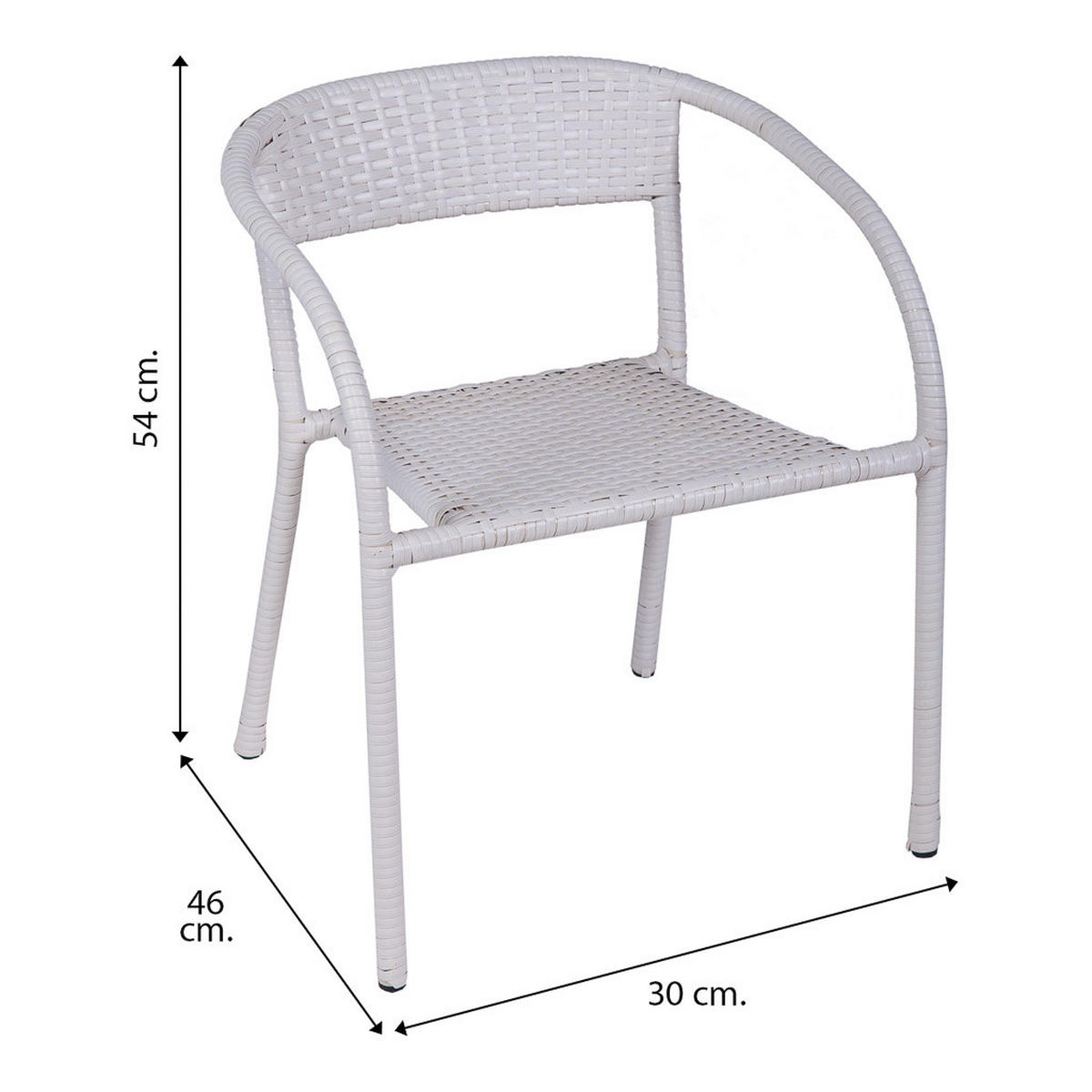 STUHL, weiß, 30x46x54cm - Weiß, Metall (30/54/46cm) - Wanderlust