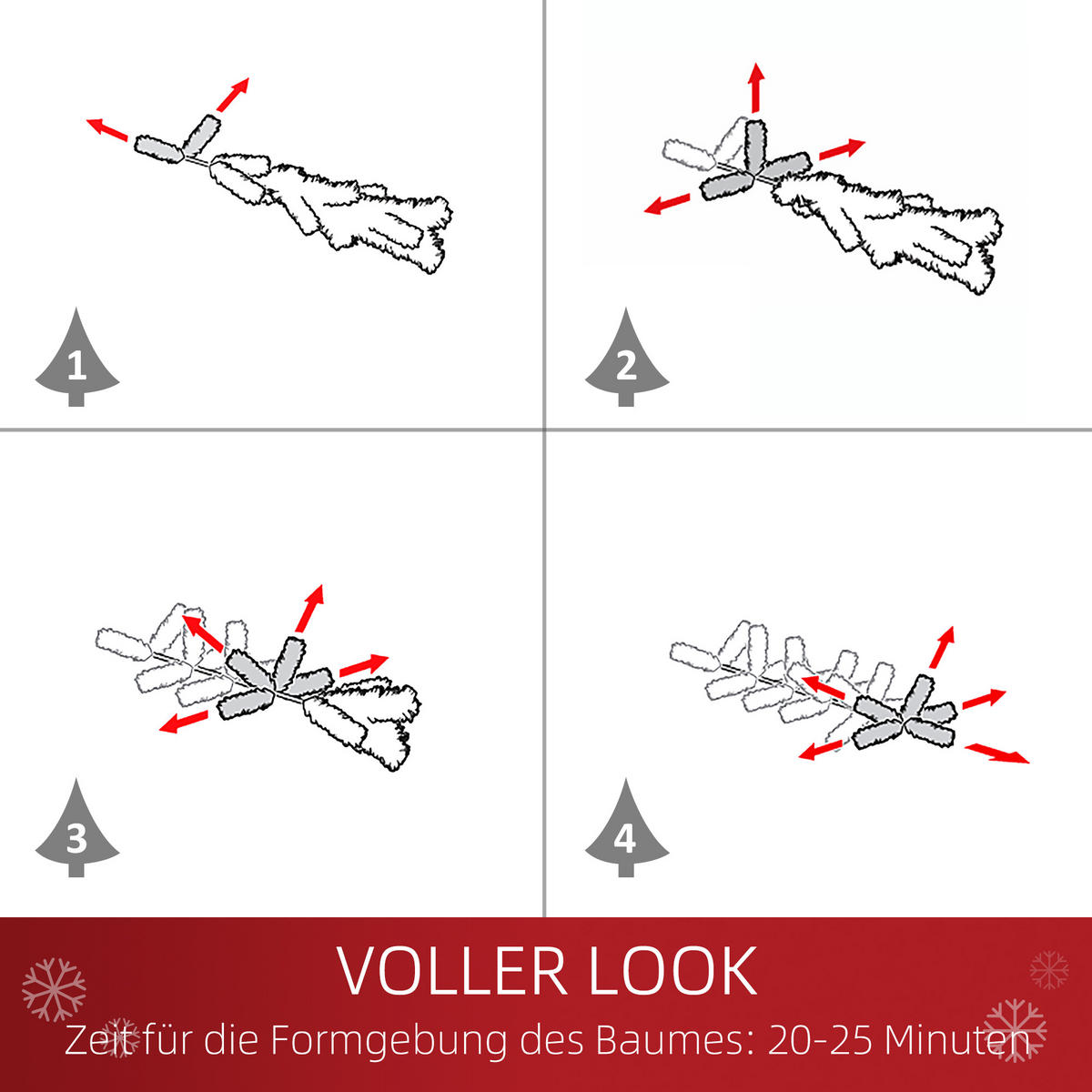 KÜNSTLICHER-WEIHNACHTSBAUM 180 cm Kieferbaum künstlich mit 59 Zapfen, Schnee - Grün, Kunststoff (180cm) - HOMCOM