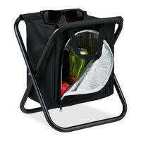 CAMPINGHOCKER - Schwarz, Textil/Metall (32/34/26cm) - Relaxdays