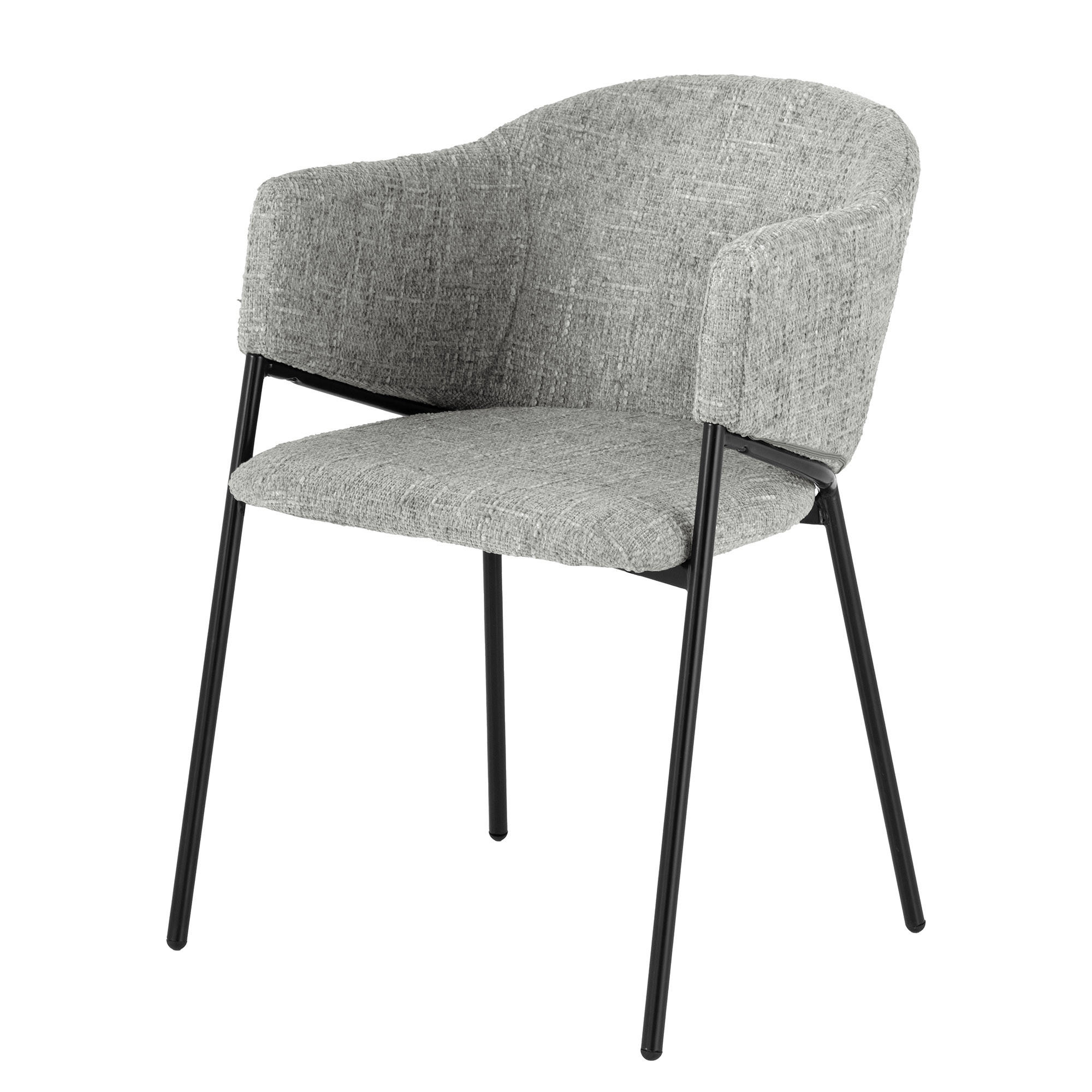 STUHL NOBLESSE Chenille Grau 80 cm - Grau, Textil (54/77/62cm) - riess-ambiente